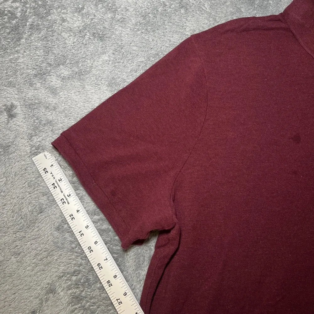 Polo Ralph Lauren Men's Short Sleeve Burgundy Shirt Navy Pony SZ XXL Classic Fit